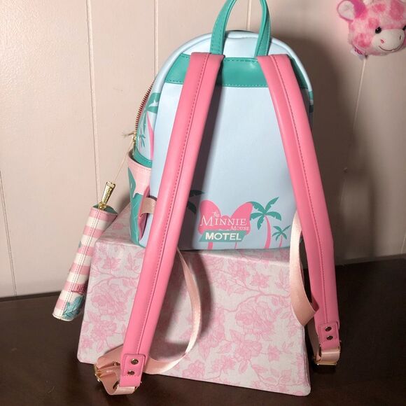 NWT Disney Womens Loungefly Mini Mouse Mini Backpack with Wallet Set Multicolor - Picture 4 of 5